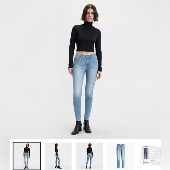 Levis Womens 711 Skinny Jeans- Light Indigo - Picture 1 of 9
